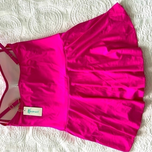 Winmax: Neon Pink One Piece Tummy Coverage Swimsuit. Size 12 NWT. - Picture 9 of 11